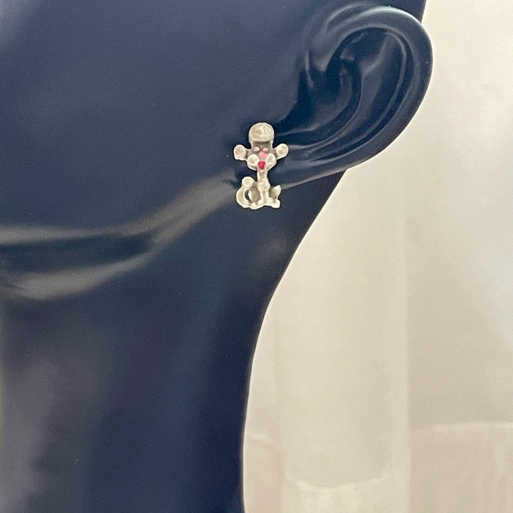 Vintage 1980s Poodle Stud Earrings Retro Novelty